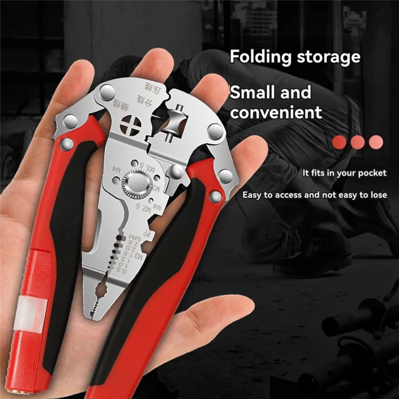AT02-Foldable New Wire Stripper With Test Pencil Professional Cutting And Pulling Wires Multifunctional Wire Stripper