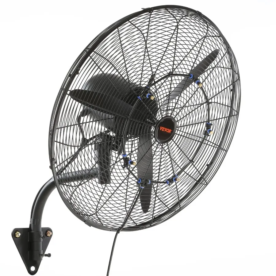 

WallMount Misting Fan 24 Inch 3speed High Velocity Max. 7000 CFM Waterproof Oscillating Industrial Wall Fan Commercial or Resi