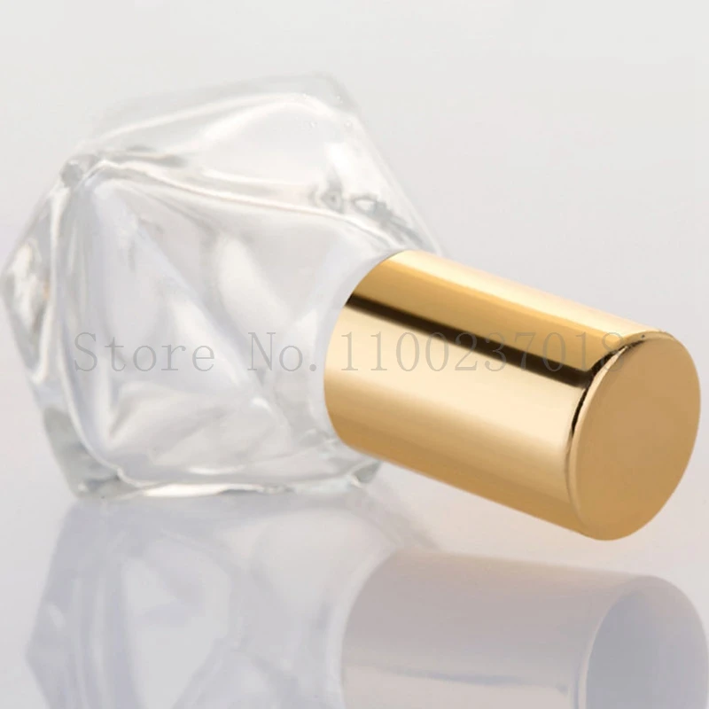 10/30/50 PCS/LOT 8ml Diamond Cosmetic Packaging Glass Roll On Bottle Traval Essential Oil Svample Vial