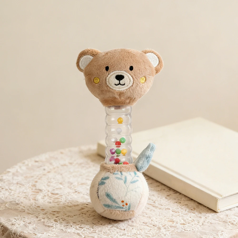 Plush Bear Rattle Toys – Soft & Safe Baby Toys, Built-in Bell, Sensory Learning Rattle , Portable Design for Babies Gifts