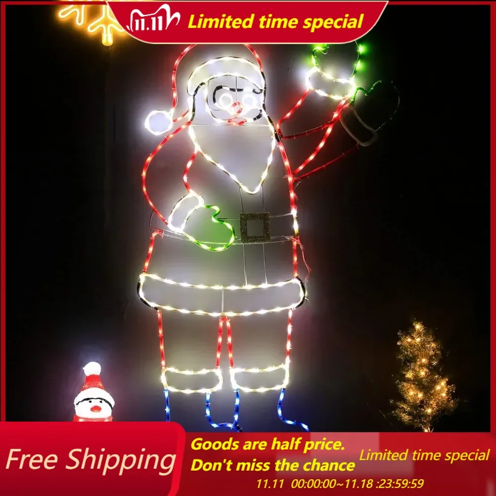 5Ft 273 LED Santa Claus Light with Controller, Colorful Neon Light for Outdoor Indoor Home Garden Christmas Festival Party