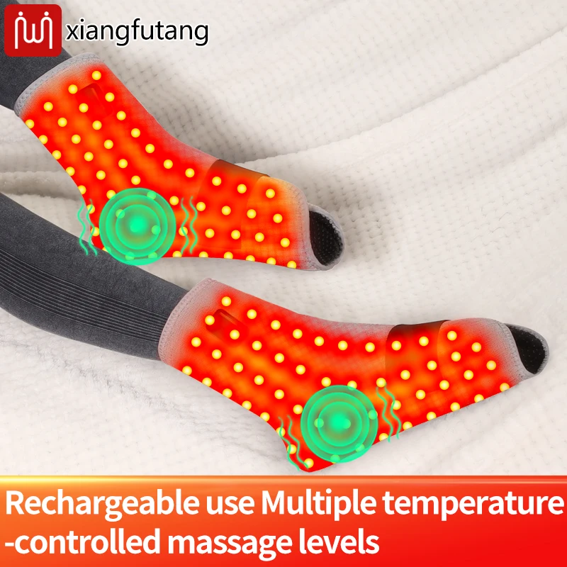 

Red Light Heating Foot Ankle Pad with Vibration Massage Electric Heated Ankle Wrap for Arthritis Foot Heel Pain Relief