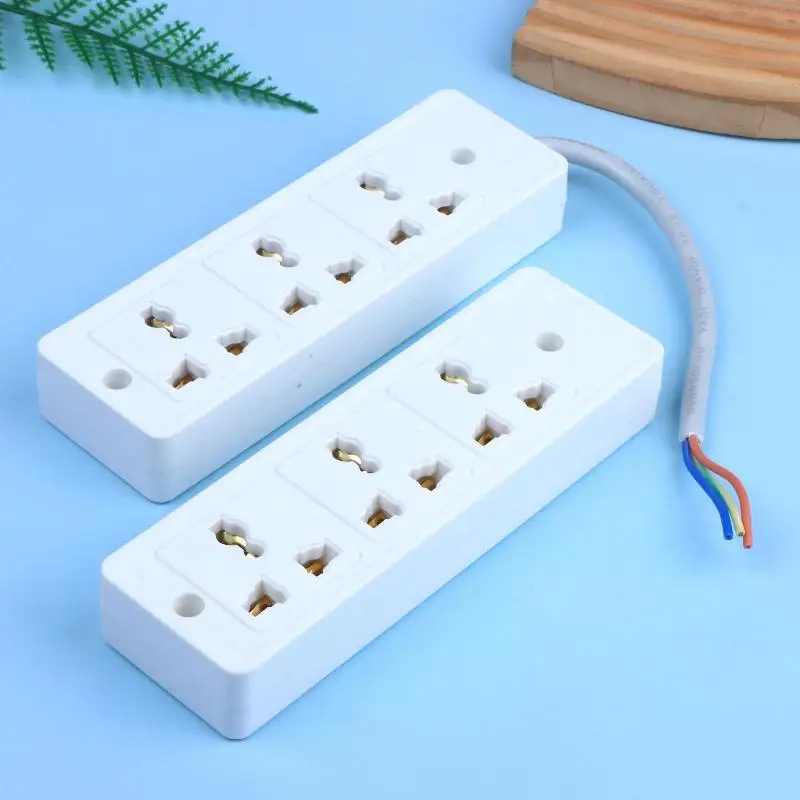 Multi Outlet Power Strip 3 Universal Sockets No Plug Heavy Duty for Outdoor Industrial Construction Operation