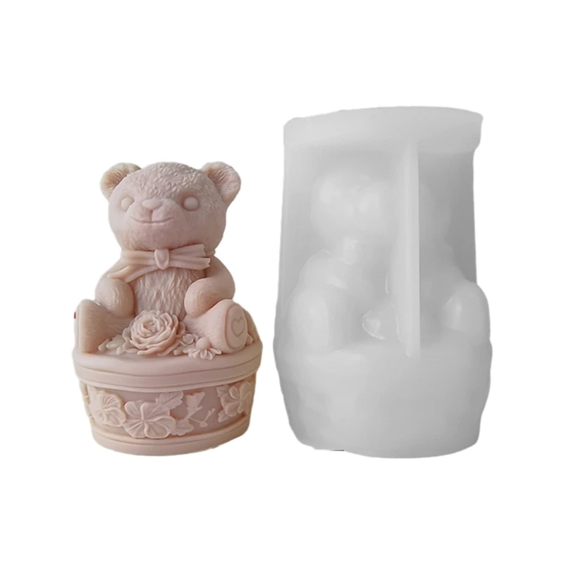 

DIY Handmade Silicone Mold Bear Base Gypsum Ornaments Handicrafts 37JB