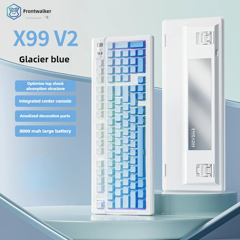 X99v2 Customized Mechanical Keyboard Wireless Bluetooth Three-mode E-sports Gaming Keyboard Mechanical Axis RGB99 Key
