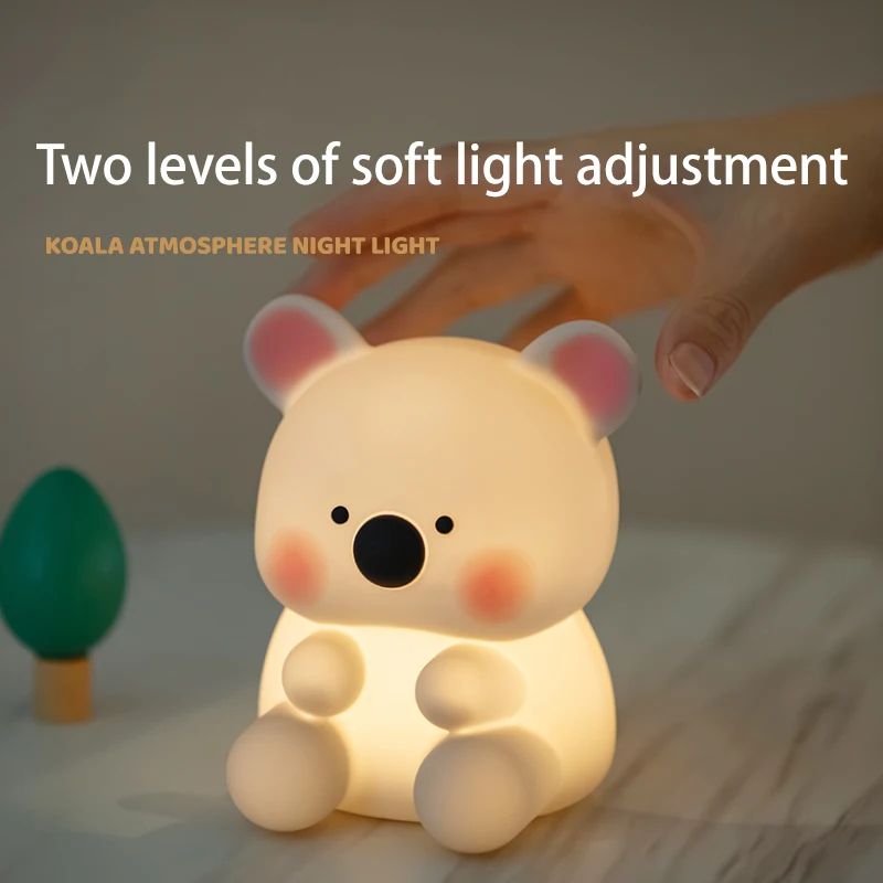 Novo coala led night light usb recarregável silicone pat a lâmpada crianças quarto cabeceira atmosfera lâmpada presente criativo nightlight