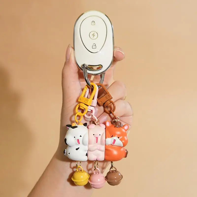 3-teiliges Set Magnetische Schlüsselanhänger aus Kunstharz, Cartoon-Schlüsselanhänger-Sets, Mini-Rucksack-Charm, Geschenk für Freunde – Detail 5