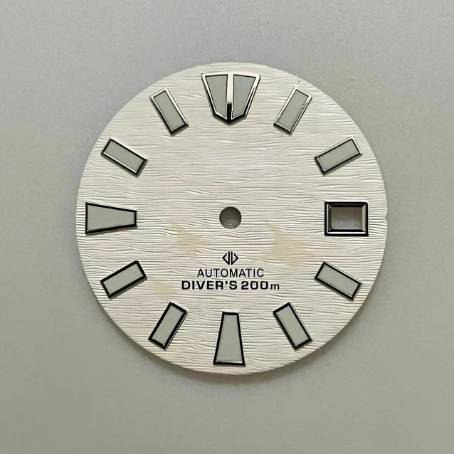 

28.5mm NH35 dial / NH36 dial green glow-in-the-dark devil oil embossed mechanical face dial S logo for seiko mod