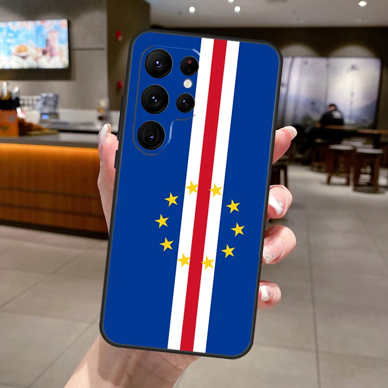 كيب فيردي العلم قضية الهاتف لسامسونج غالاكسي S25 الترا S24 S22 S21 S23 FE S9 S10 S20 زائد S25 FE غطاء ناعم #5