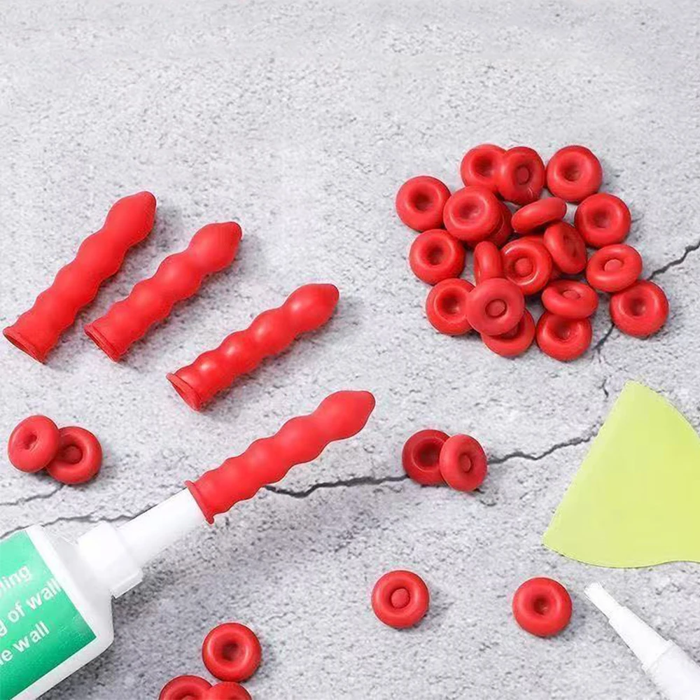 Caulking Gun Nozzles Cap Red Caulk Saving Caulk Saver Tube Covers for Sealing Preserving Finishing Construction Tools
