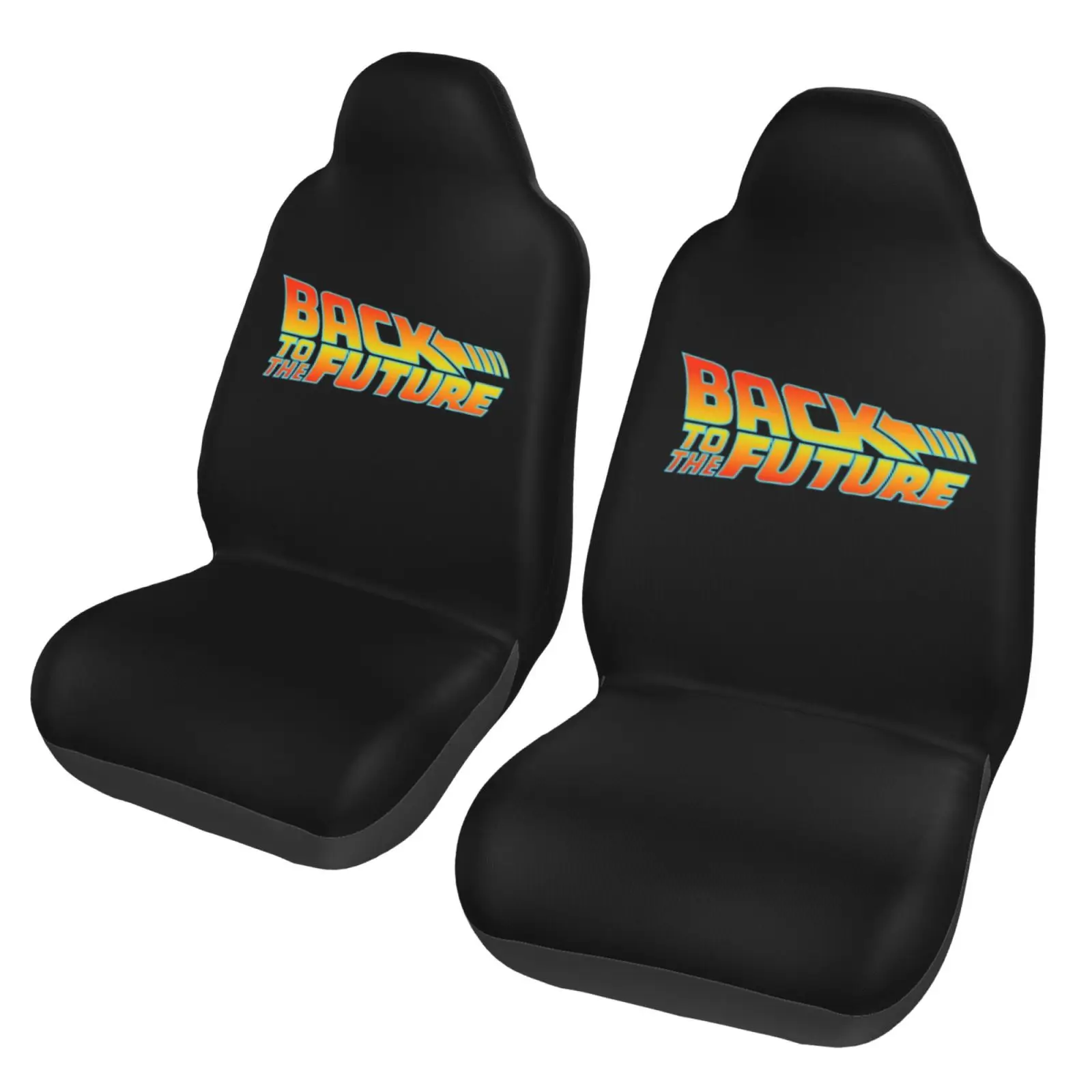 Back To The Future Printed Pattern General Motors Seat Cover Four Seasons 2-piece Set Car Seat Protective Cover Unisex