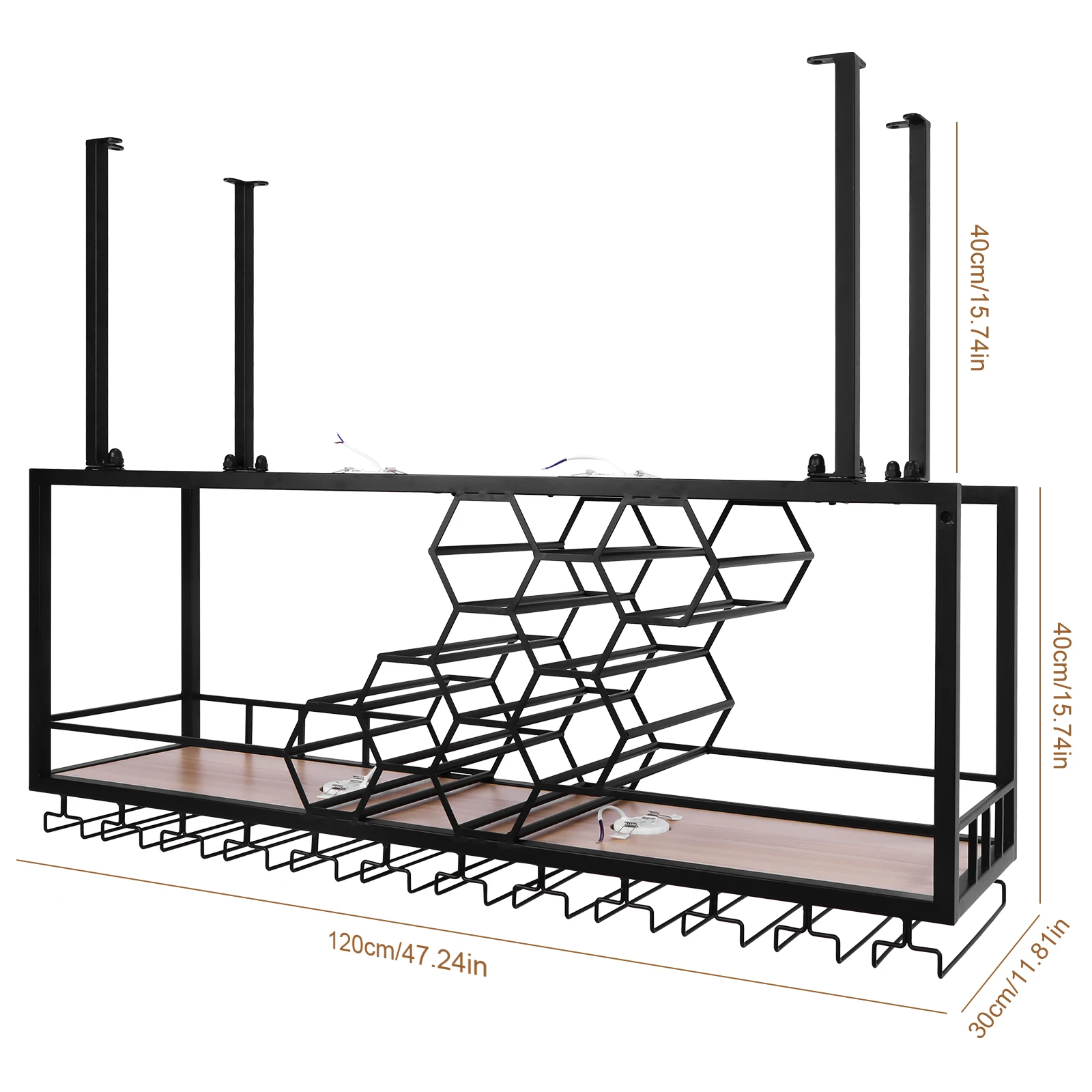 Metal Hanging Wine Rack (1pcs)