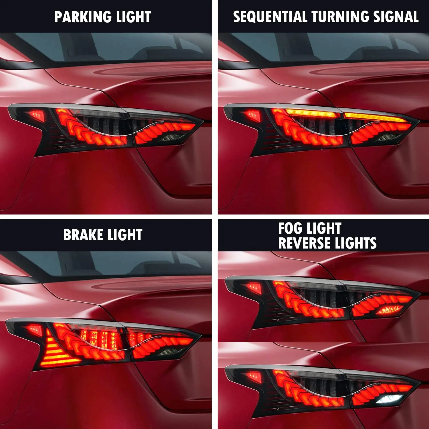 LED Tail Lights For Nissan Altima 2019-2022 Start-up Animation  Altima 6th Gen L34 S/SR/SV/SL Sequential Turn Signal Rear Lamps