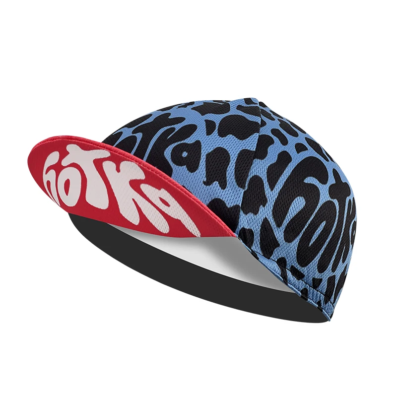 

Classic pop Cycling Cap unisex , minimalist, black and blue leopard print