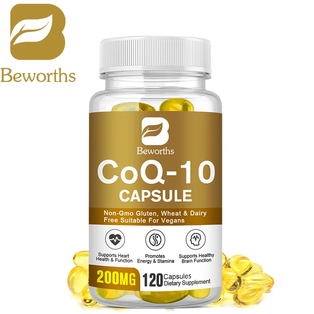 Worths CoQ-10 extrakt Kapsel vegetarisch zur Energie unterstützung Herz & gesunde schützende anti oxidative Ergänzung für Erwachsene 200mg