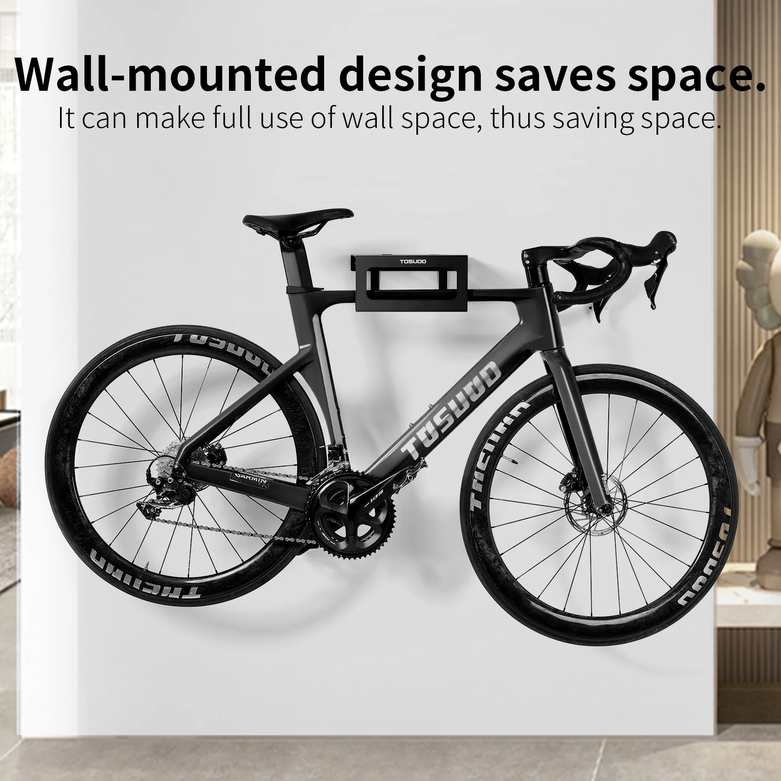 TOSUOD Fahrrad-Ausstellungsständer, wärmgerolltes Stahlmaterial, robust und praktisch für Straßen- und Mountainbike-Wandhalterung für Fahrräder – Detail 6