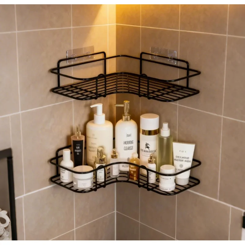 1/2PCS Non Perforated Bathroom, Bathroom, Triangle Shelf, Wall Mounted Toilet, Bathroom, Washbasin, Storage of Wall Supplies