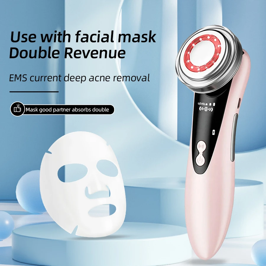 EMS Facial Massager LED Lichttherapie Sonic Ion Trillingen Huidverstrakking Gezicht Lifting Anti Rimpel Schoonheid Apparaat Huidverzorging Tool