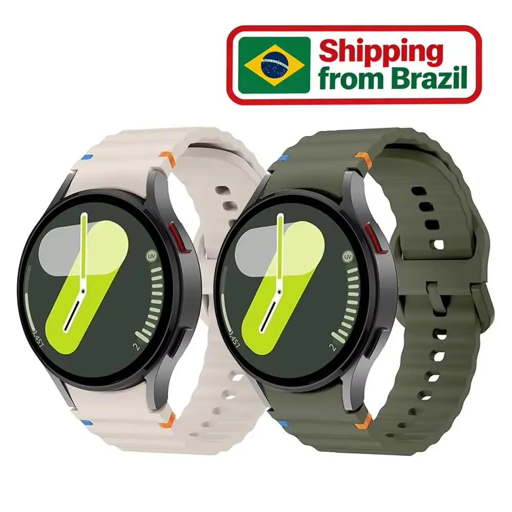 Pulseira Esportiva de Silicone Original para Samsung Galaxy Watch 7/FE/6/5 Pro/Classic 44mm 40mm, Correia de Substituição para Smartwatch
