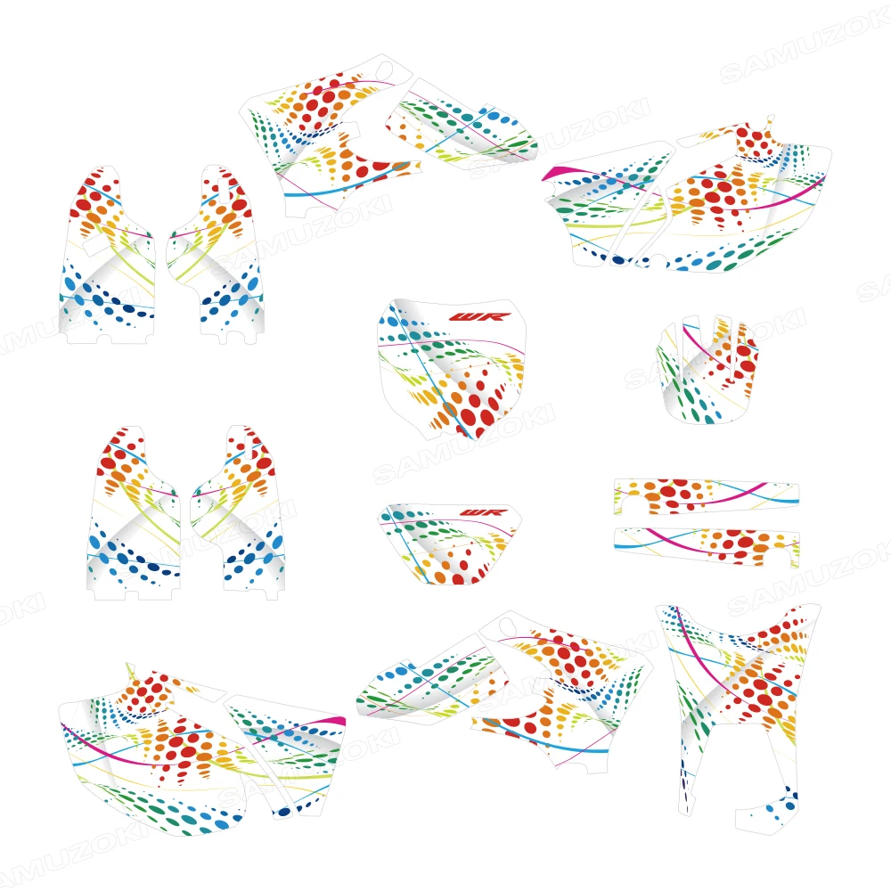 

For Yamaha WR250F WR450F 2003-2006 Off-Road Motorcycle Racing Cross Graphics Decals Stickers Set for Customization