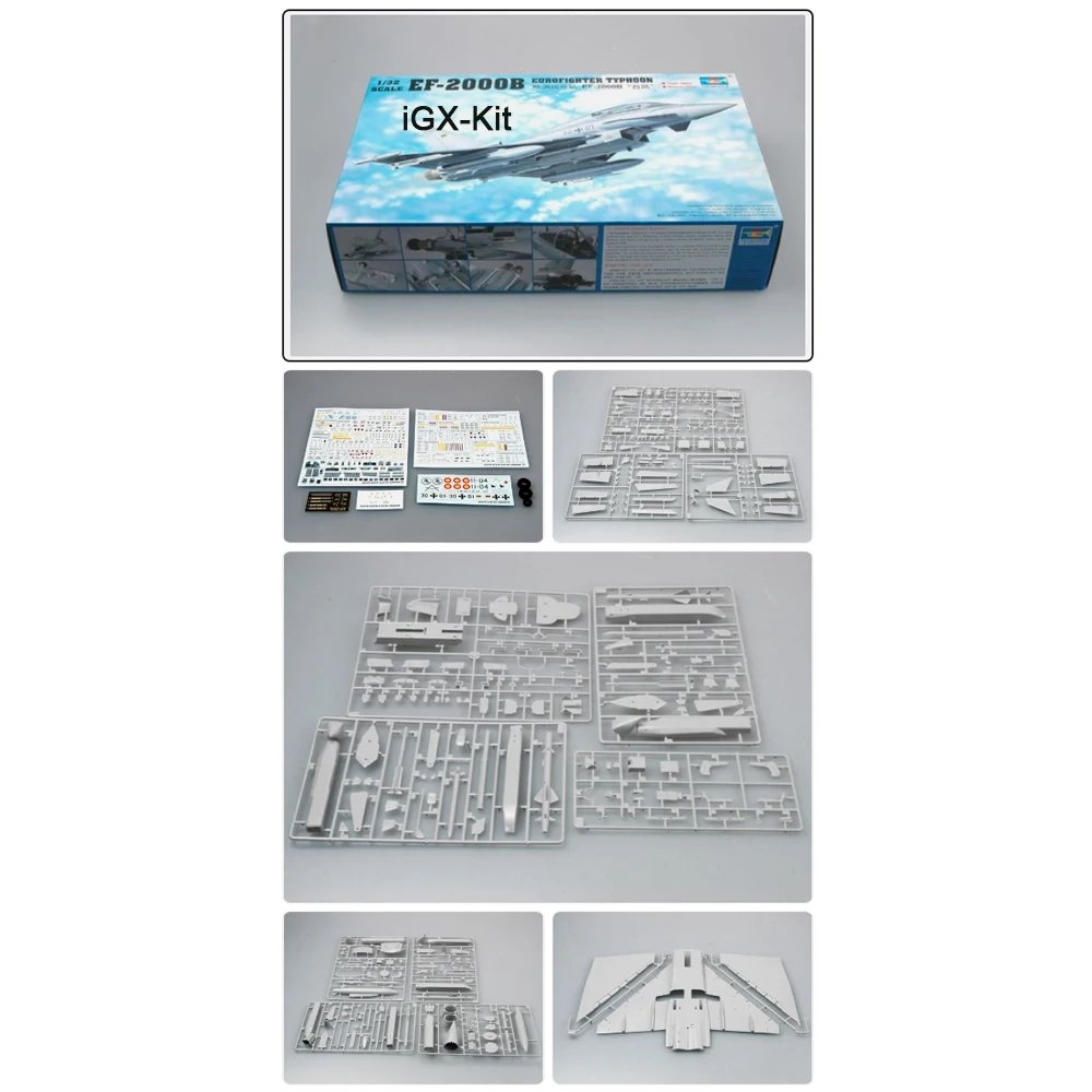 

Trumpeter 02279 1/32 Eurofighter EF-2000B EF2000 Typhoon Fighter Aircraft Plastic Assembly Model Kit