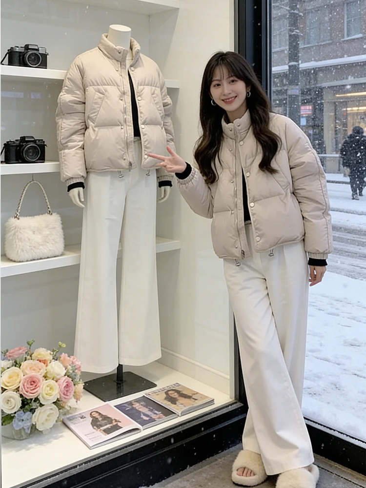 

Модная повседневная хлопковая куртка с воротником-стойкой для женщин, новая зимняя коллекция, хлопковая одежда, хит продаж