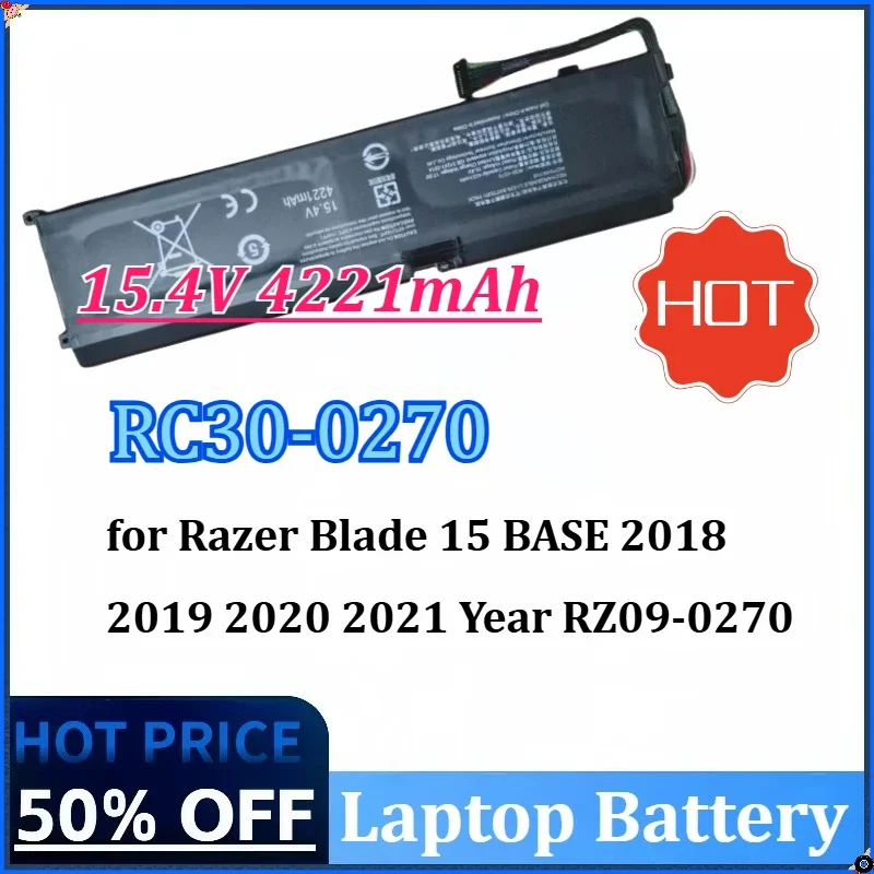 15.4V 4221mAh RC30-0270 RC30-0328 Laptop Battery for Razer Blade 15 BASE 2018 2019 2020 2021 Year,RZ09-0270,RZ09-03009,RZ09-0369