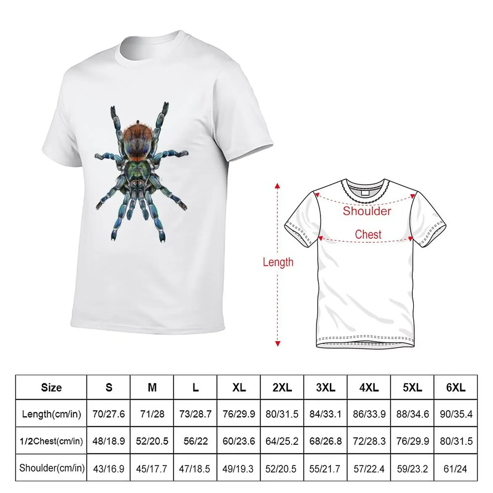 Bottlegreen Blue Tarantula T-Shirt kawaii clothes korean fashion blanks mens vintage t shirts