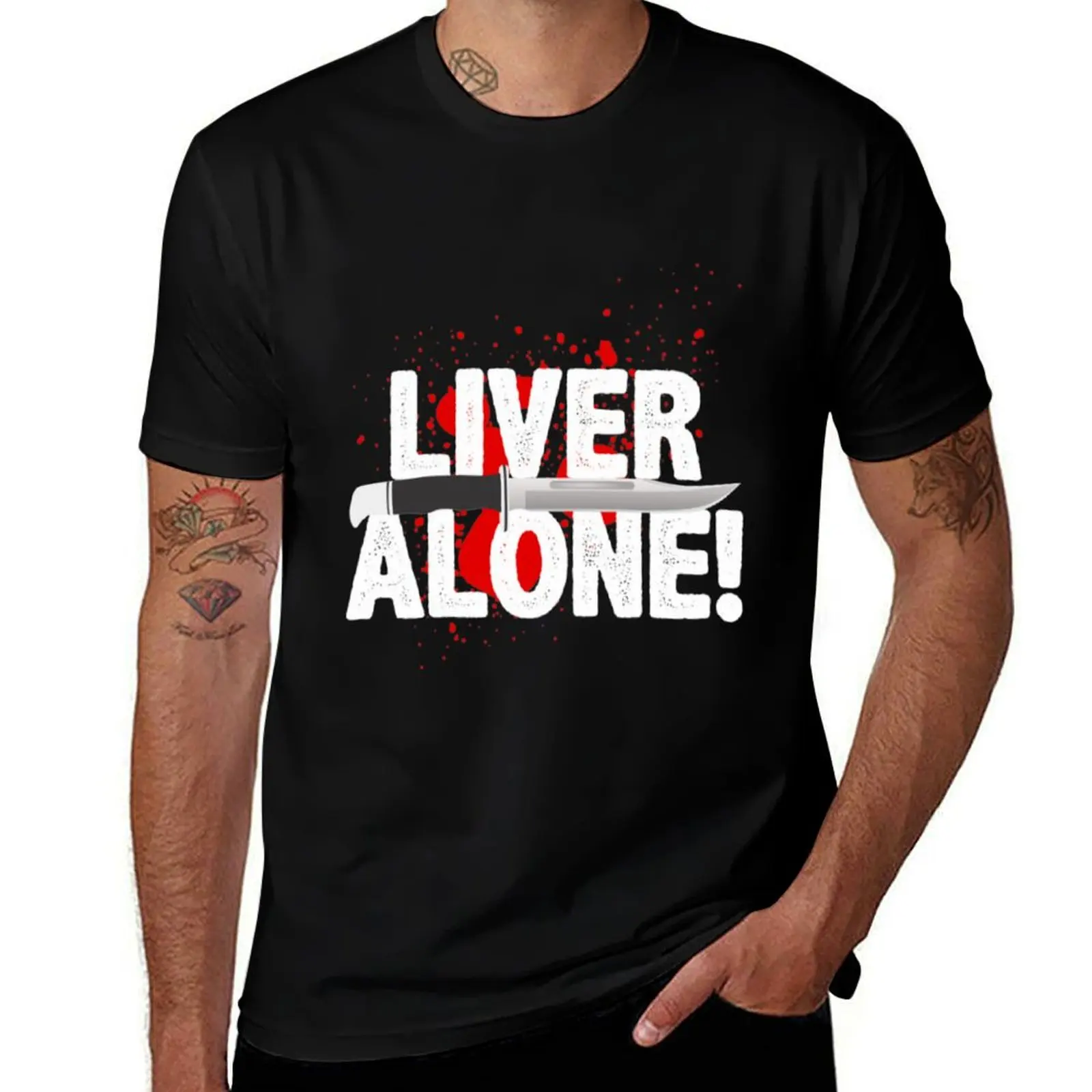 Camiseta de algodão Fígado sozinho 100% camisetas para carros gráficos masculinos