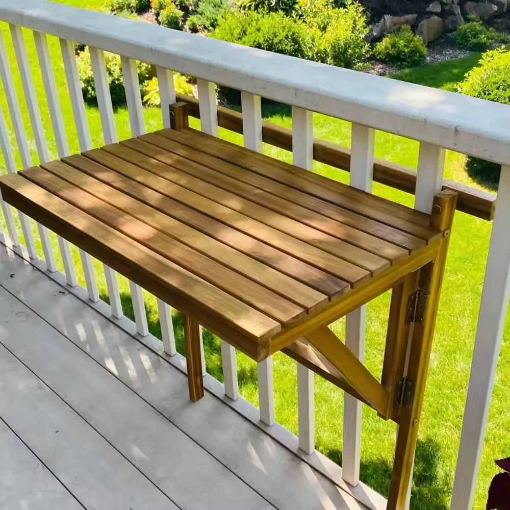 Factory Custom Balcony Bar Table For Railing Garden Patio Railing Hanging Table Folding Balcony Table