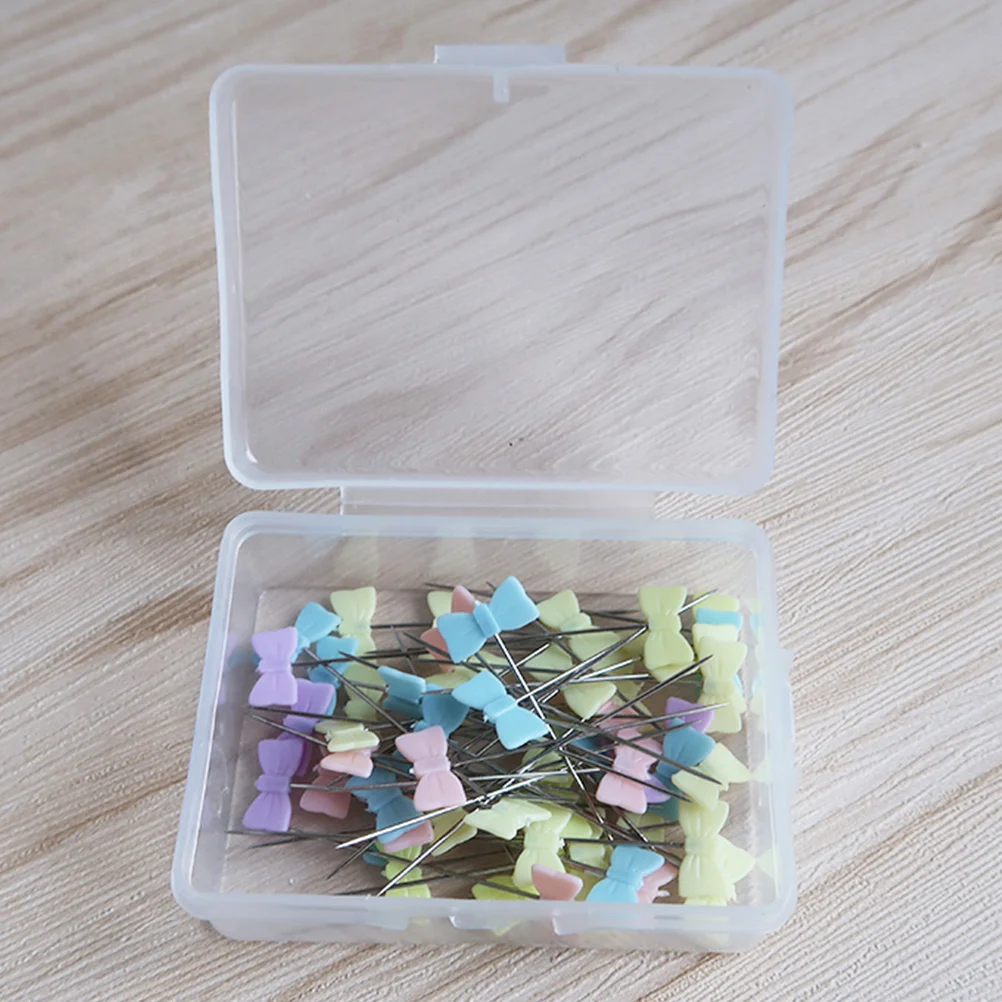 

50Pcs Colorful Flat Bowknot Head Sewing Pins for Craft Decoration Dressmaking DIY Accessories Bowknot Straight Head Pins