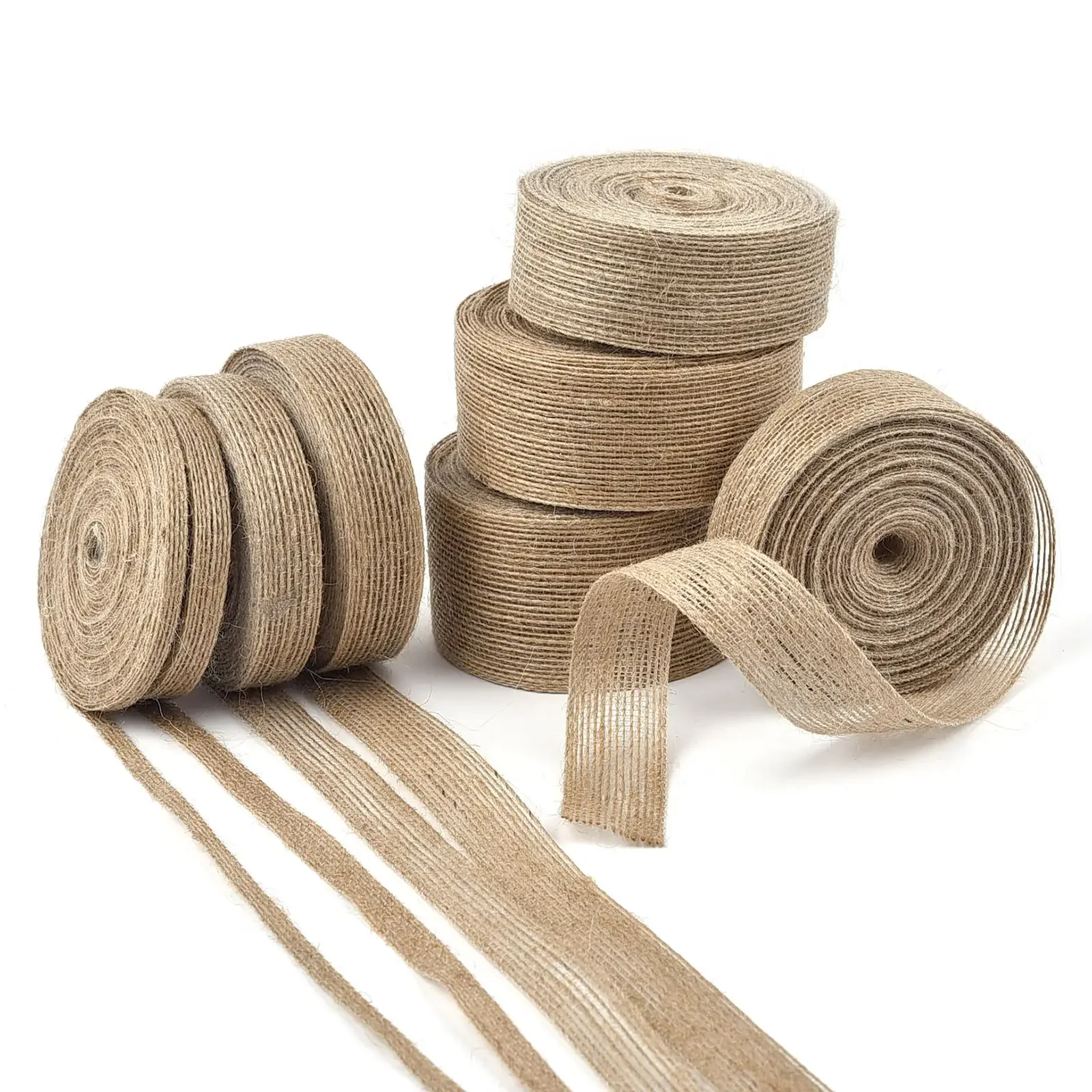 10m 6mm-50mm Natural Vintage Jute Burlap Ribbon For Weddings Belt Strap Floristry Party Christmas Decoration DIY Gifts Packing