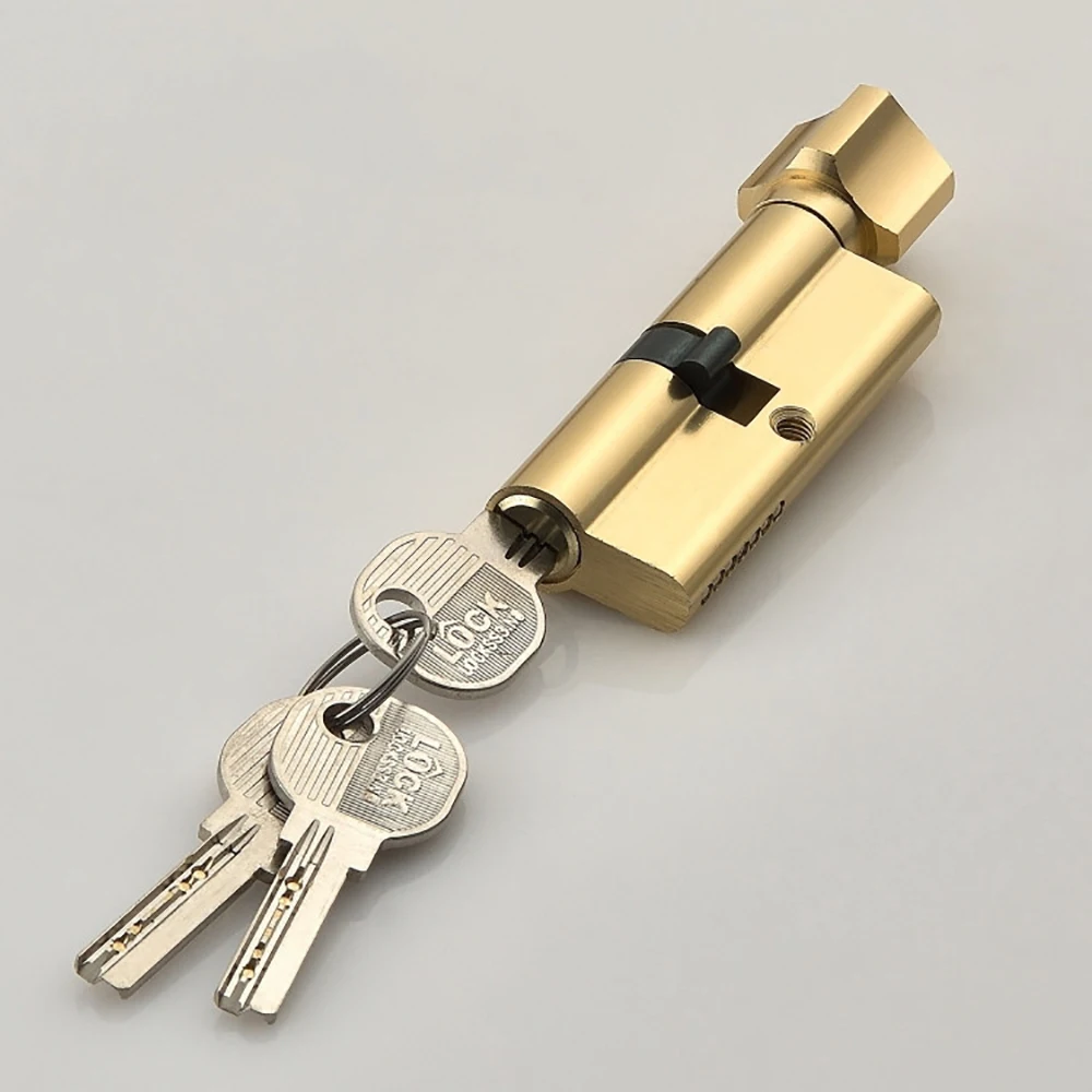 

Door Cylinder Lock Biased 70mm 3 Keys Anti-Theft Entrance Door Lock Home Security Interior Bedroom Lock Cylinder