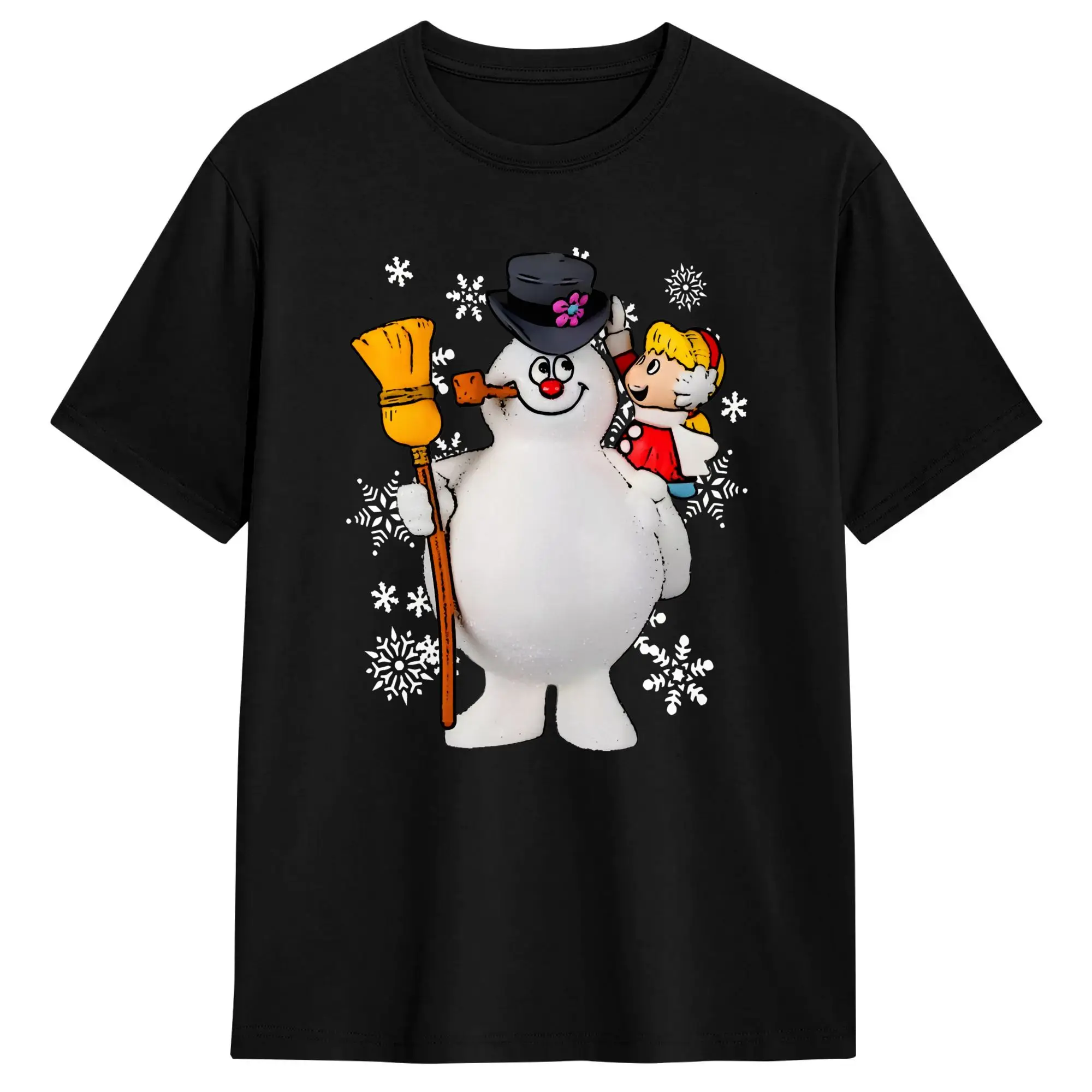 Snowman Frostys T Shirt Summer Frostys and Karen Harajuku T Shirts Men's Pure Cotton O-Neck Plus Size 5XL Top Tees Short-Sleeve
