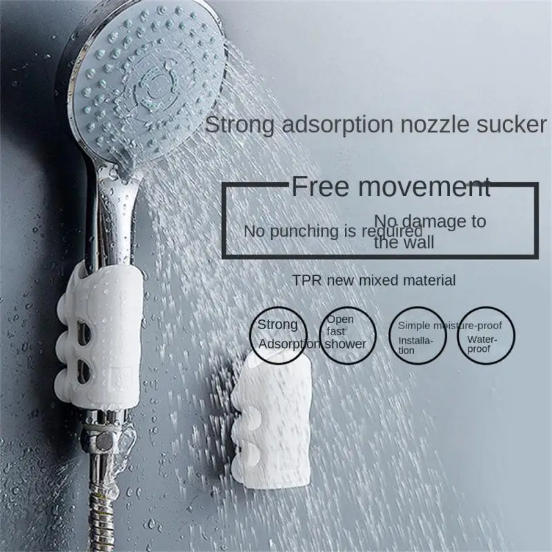 Nailless Shower Suction Cup Removable Shower Head Suction Cup Bathroom Accessories Shower Head Hanger No Punching Silicone