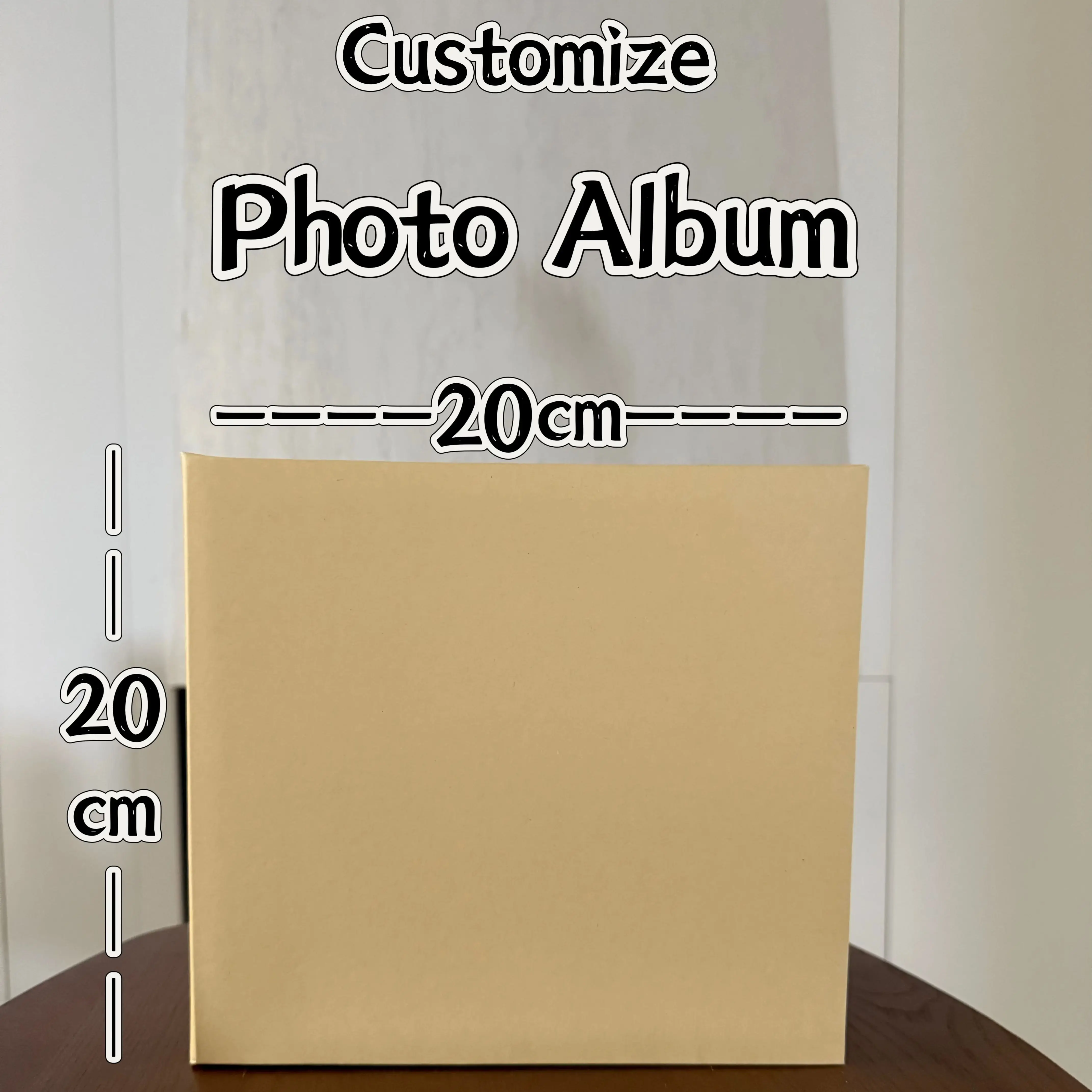 Customize/Personalized Photo Album Kraft Paper Brown Paper 20x20cm 8x8inch Angle for Fixing photo Family/Kid/Children/Pet Memory