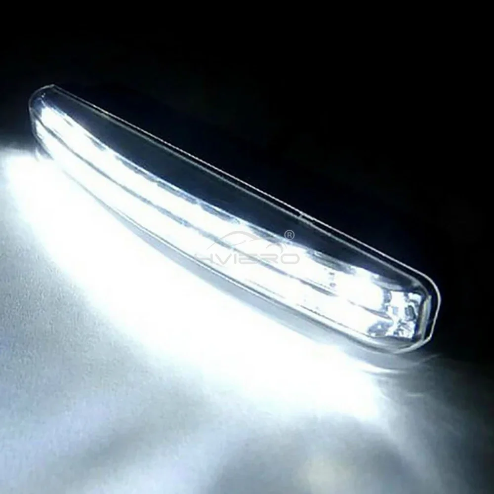 1 pçs carro drl daytime running light lente à prova dwaterproof água 8led branco 12v 24v ultra brilhante farol lâmpada de estacionamento luz nevoeiro automática luz do dia