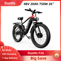 DUOTTS F26 Electric Bike 48V 20Ah Battery 750W Dual Motor 26 Inch Fat Tires 960Wh SUV E-bike Hydraulic Disc Brake Shock Absorber