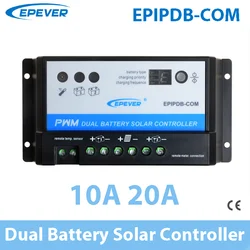 10A 20A 12V/24V Work EPEVER Dual Battery Charger Solar Controller EPIPDB-COM PWM With MT-1 Optional EPsolar