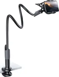 Phone Holder Bed Gooseneck Mount - Lamicall Cell Phone Clamp Clip for Desk, Flexible Lazy Long Arm Headboard Bedside, Overhead M