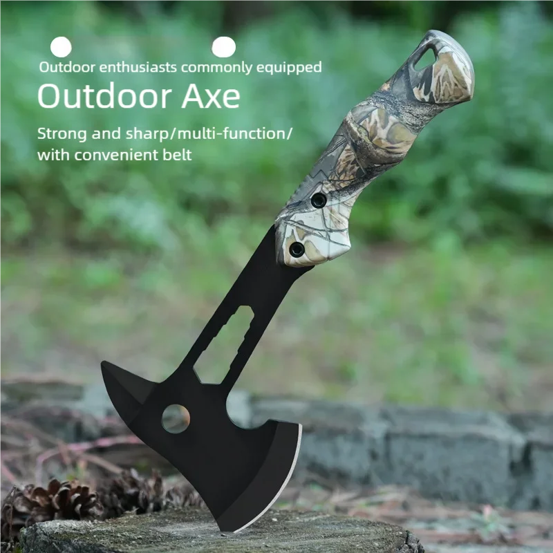 888Outdoor survival axe, multifunctional axe, high hardness mountain axe, tree cutting and logging axe, black practical axe