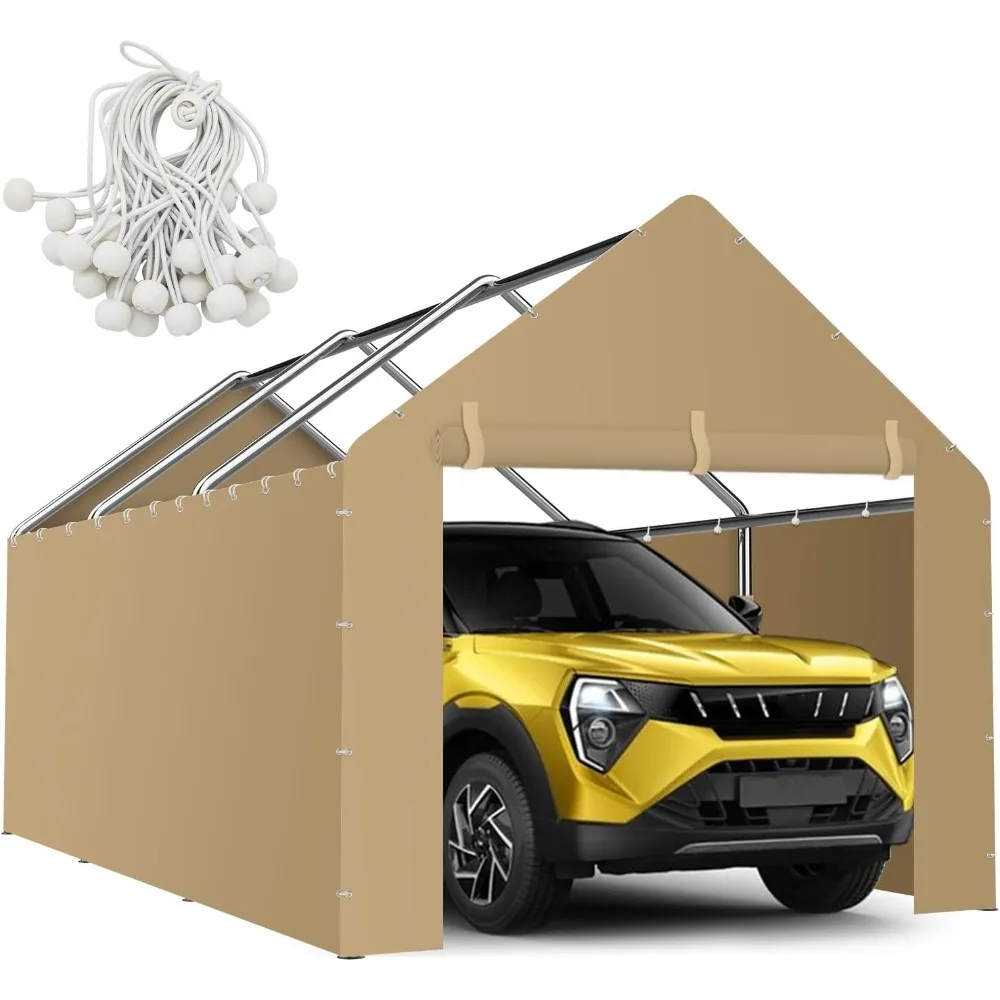 

Carport Canopy Sidewalls for 10'x20'x9.35' Carport with Ball Bungee Cords, Shelter Logic Replacement Covers Canopy Walls for Car