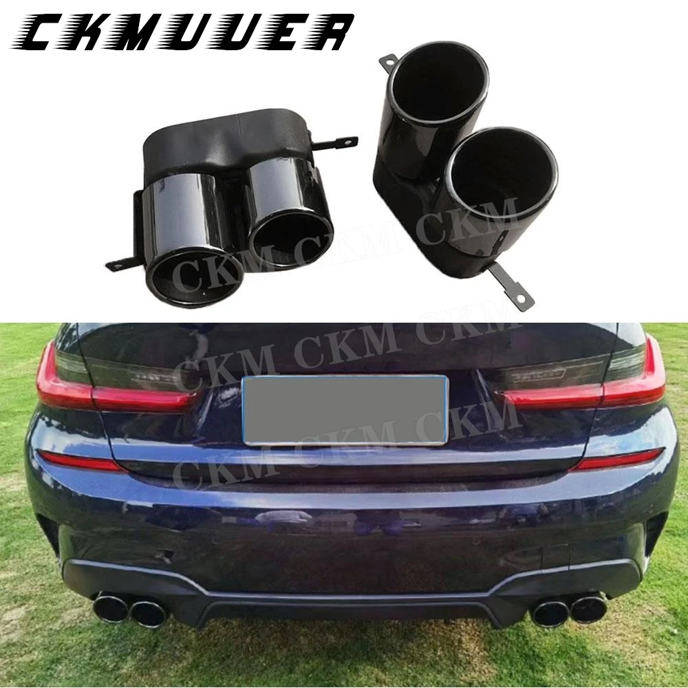 

Car Stainless Steel Inlet Rear Tail Pipe Muffler Exhaust Tips For BMW 3 Series G20 G28 M Sport 2019 -2021 Bodykits Accessories