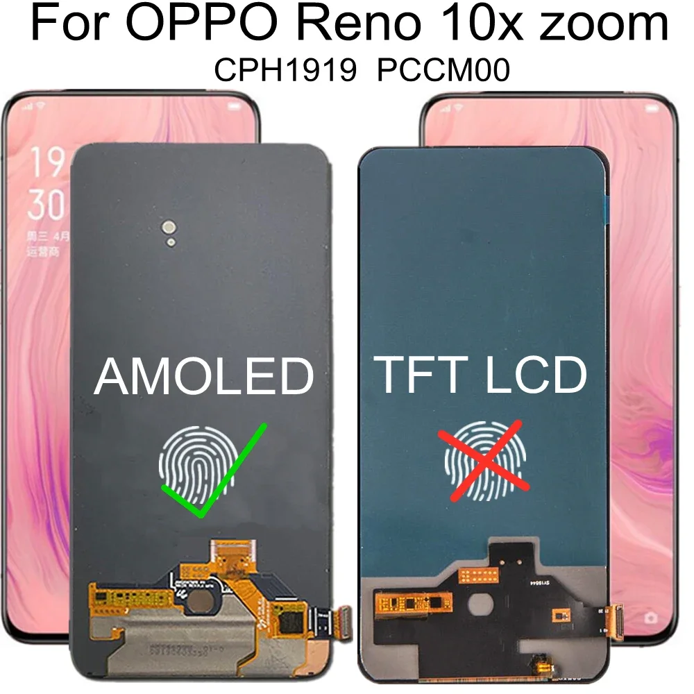 For OPPO Reno 10x Zoom CPH1919 PCCM00 LCD Display Touch Screen Digitizer Assembly Replacement for Phone 6.6\