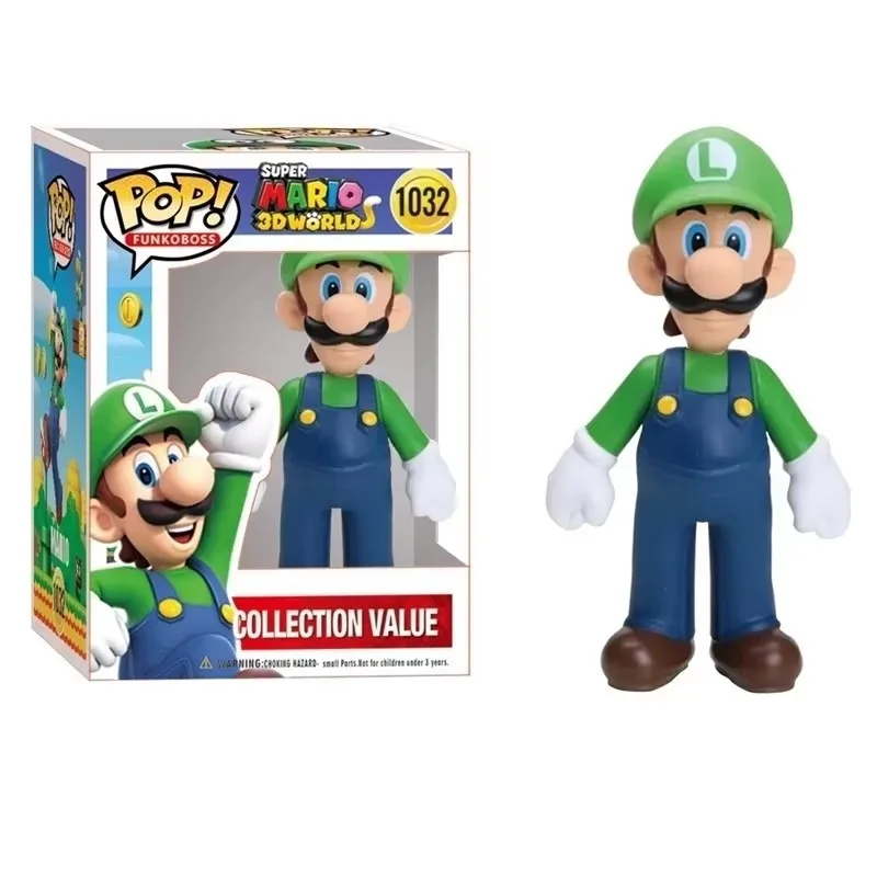 POP Super Mario Bros Anime Figure Toys Dolls Model Set Luigi Yoshi Donkey Kong Mushroom for kids birthday Christmas Gifts