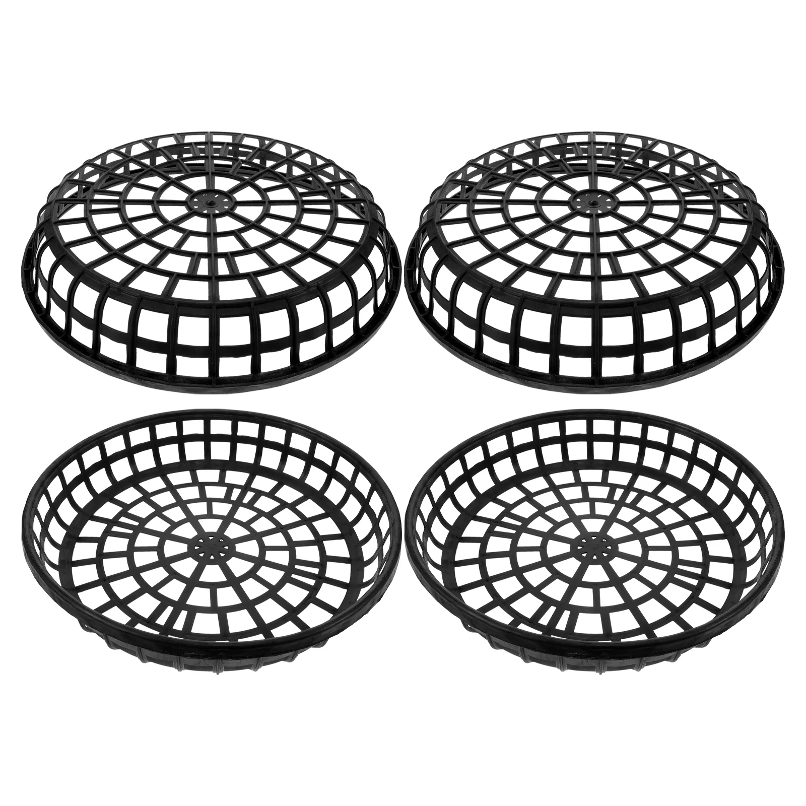 

4 Pcs Seafood Breeding Cage Trepang Scallop Oyster Mesh Tray Cultivation Black Container Aquaculture Baskets Plastic