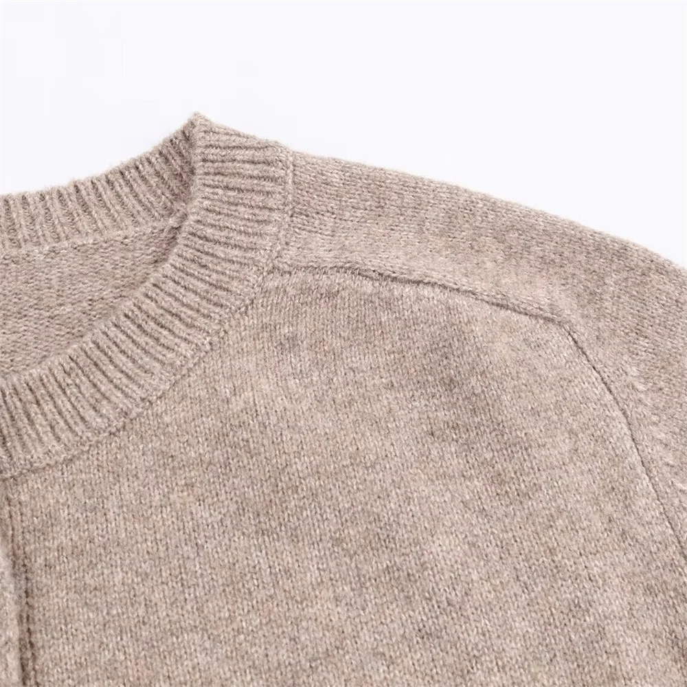 ملابس نسائية جديدة سترة محبوكة بأزرار كسولة حلوة وعصرية ورقبة دائرية وأكمام طويلة #4