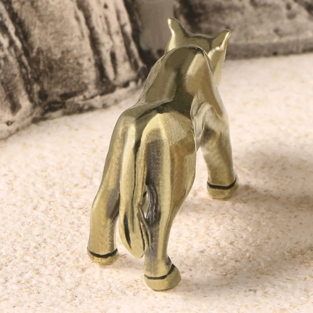 

Miniature Rhinoceros Statue Ornament Golden Brass Figurine Desk Decor Indoor Animal DecorVintage Garden Sculpture Brass Craft