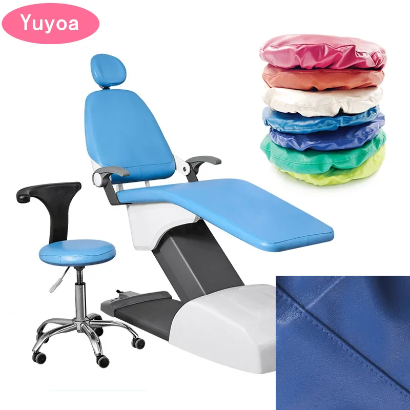 4pcs/set upscale Dental Chair Cover PU Leather Unit Dentist Chair Seat Cover Protector Waterproof Protective Case