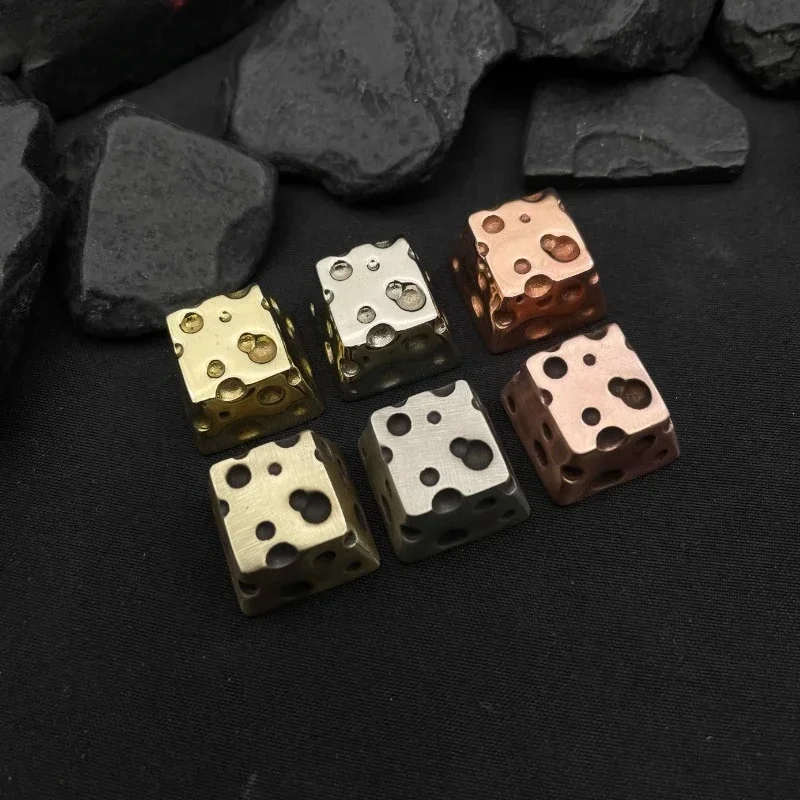 

Cheese Metal Keycap Custom Pure Copper Keycaps Handmade Artisan Keyboard Cap Cherry Brass Silver Key Cap for Mechanical Keyboard